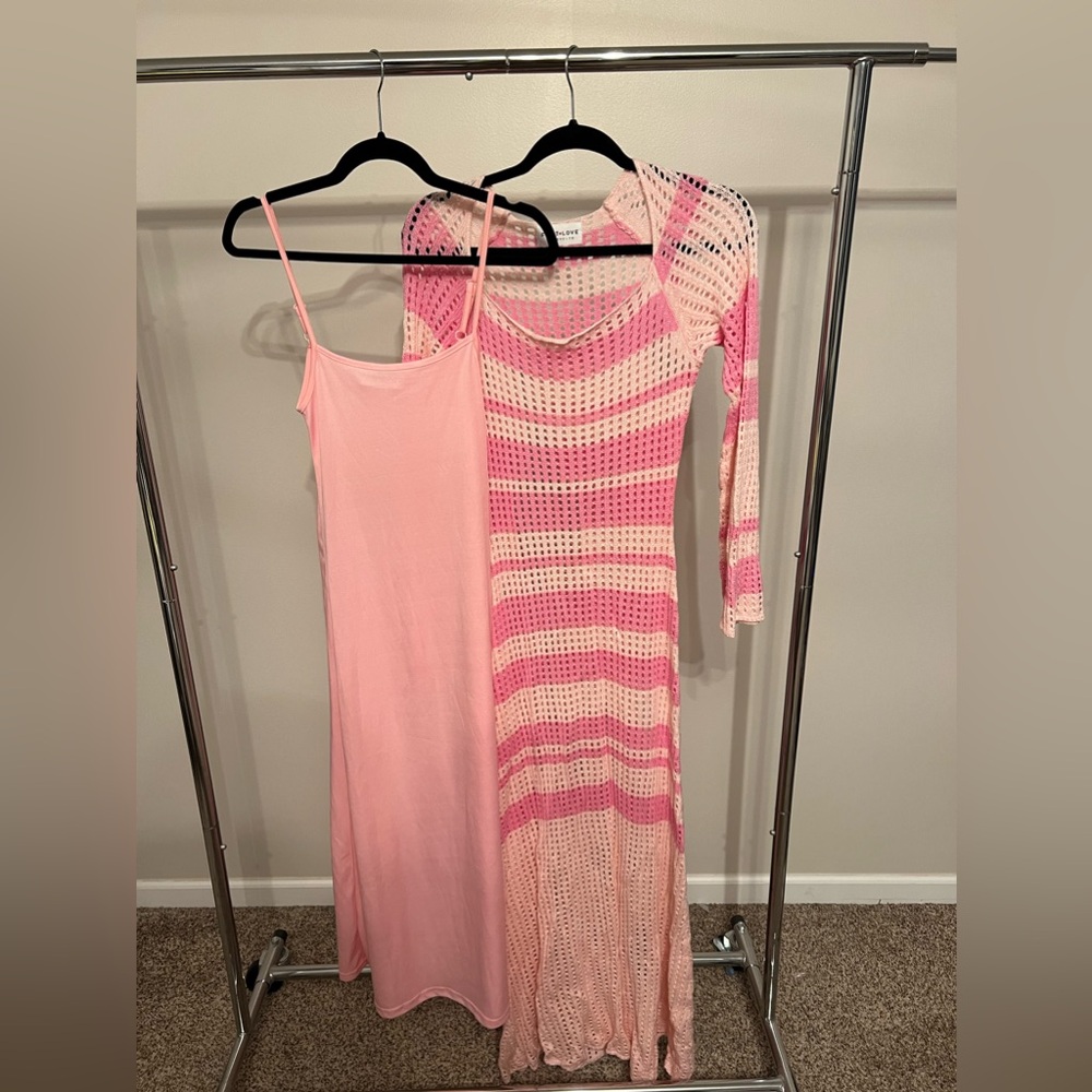 FIRST LOVE long sweater dress with slip